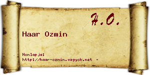 Haar Ozmin névjegykártya